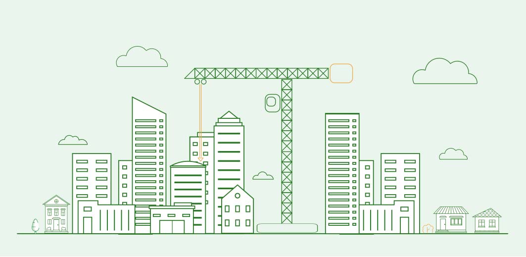 Illustration of a building cityline